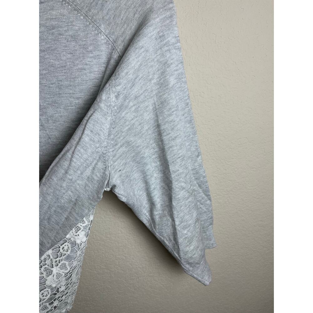 Torrid | Women's Plus Size 2, Sweater w/ Lace Cardigan Gray - Picture 4 of 4